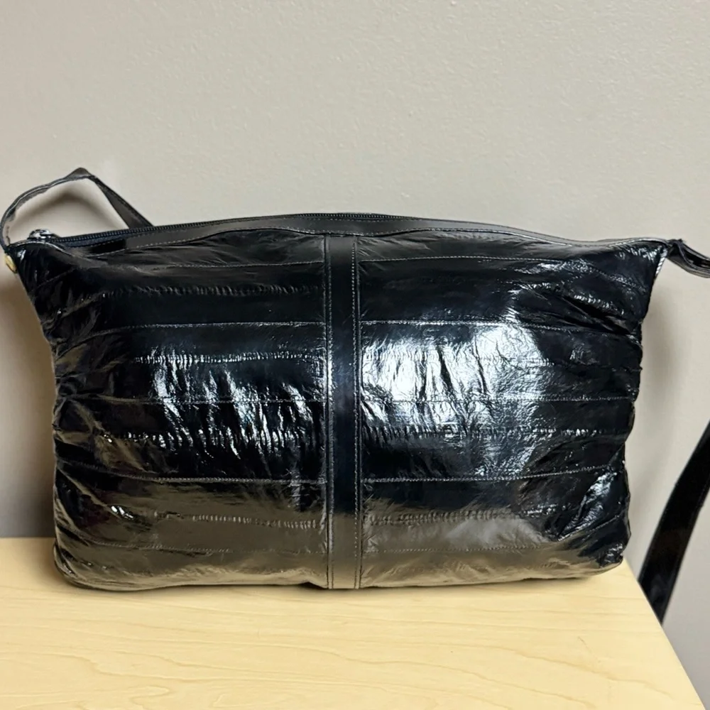 Vintage Genuine Eel Skin Puffer Shoulder Bag Clutch - Picture 8 of 16